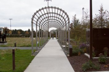 The Alene Grossman Memorial Arbor and Flower Garden at the Minneapolis Sculpture Garden.