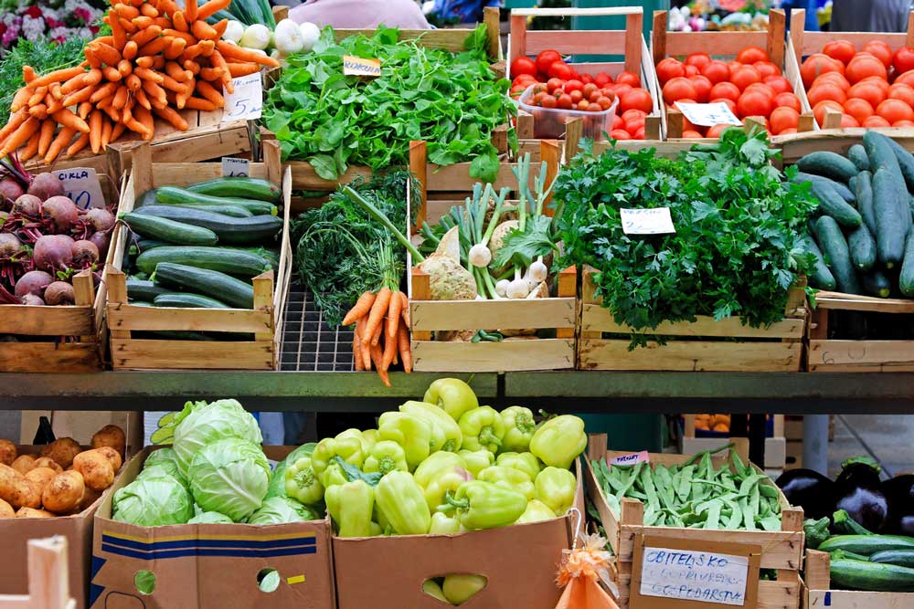 A variety of vegetables for sale at the Hmongtown Marketplace. One of the stops along the Metro Transit Green Line.