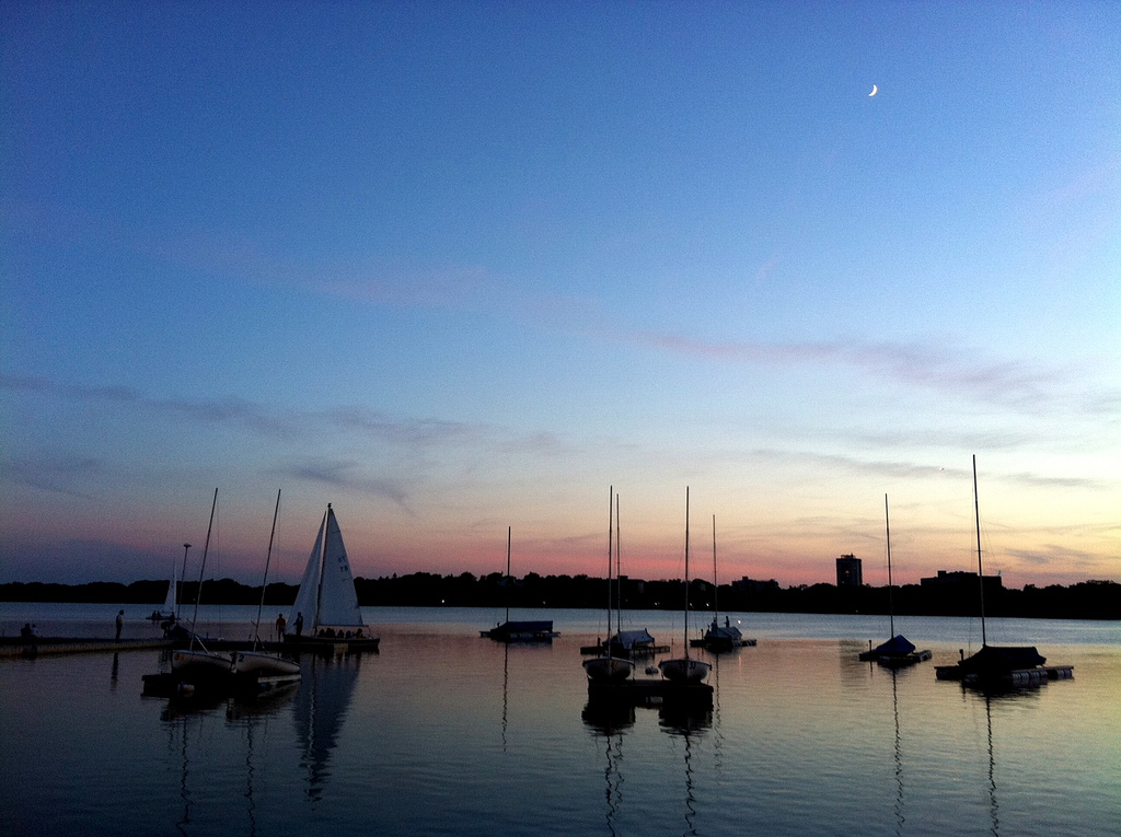 Lake Calhoun Tin Fish View of Sailboats