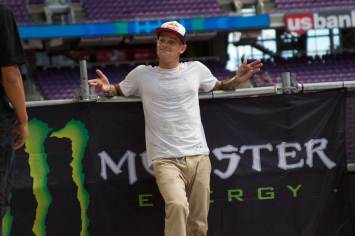 Ryan Sheckler taking a break during the free skate at X Games Minneapolis 2017.