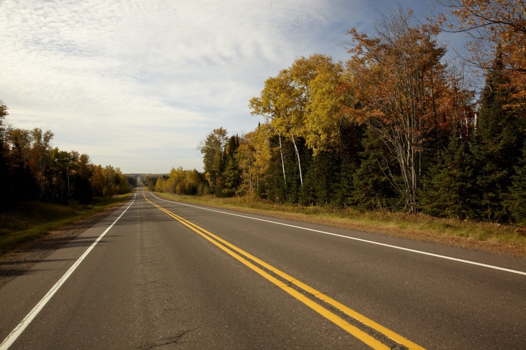 Scenic Fall Drive Along The River